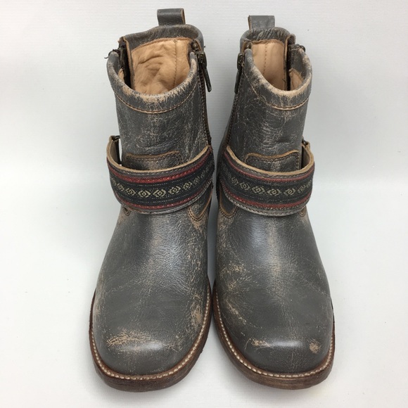 NWOB BED STÜ Gray Distressed Leather Boots - Picture 5 of 8
